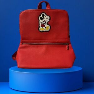 EUC Disney Red and Black Faux Leather Backpack